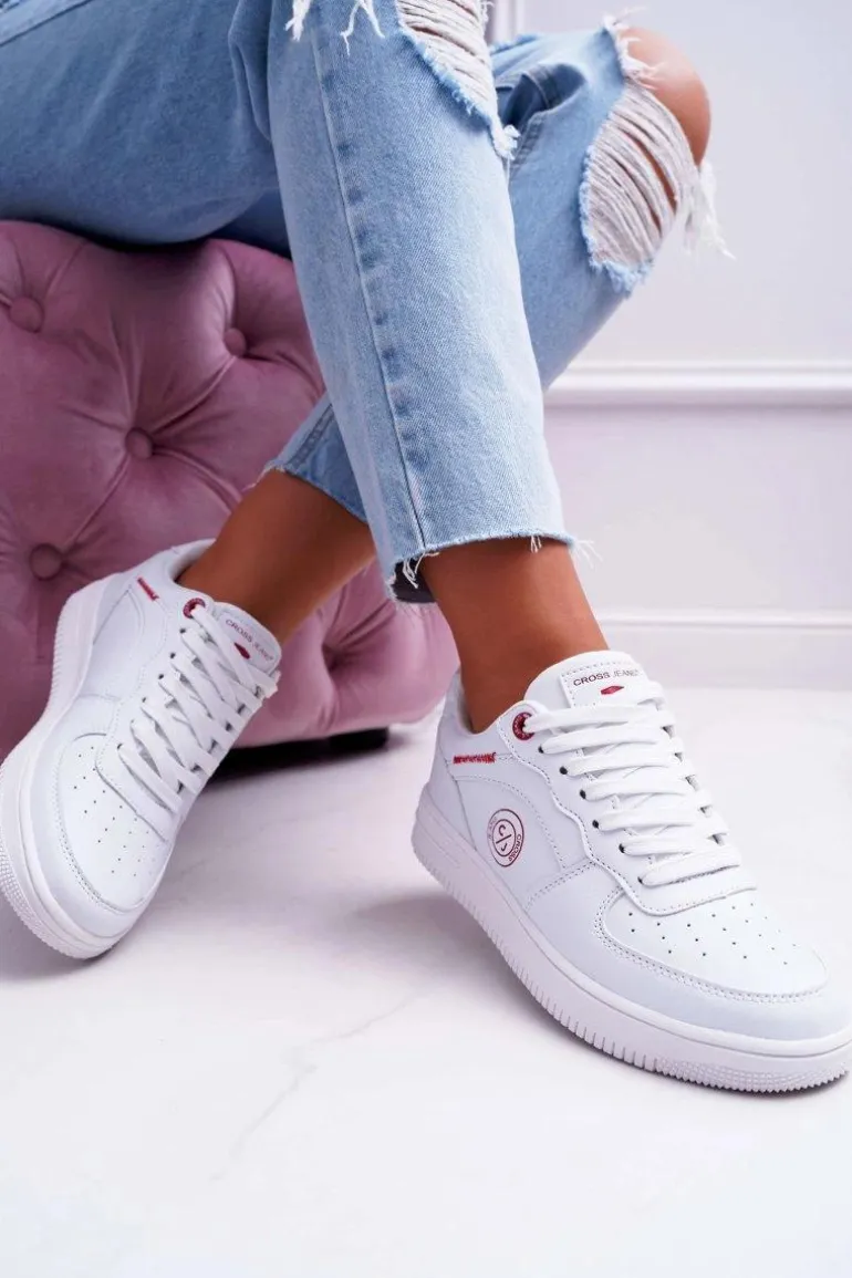 Trampki Damskie Cross Jeans Białe EE2R4143C