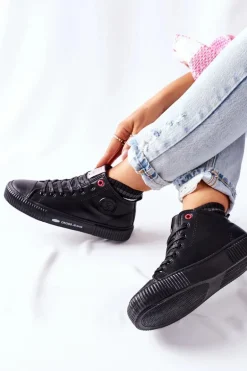 Trampki Damskie Cross Jeans Wysokie Czarne II2R4021