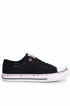 Trampki Damskie Cross Jeans Czarne Siateczka FF2R4015C