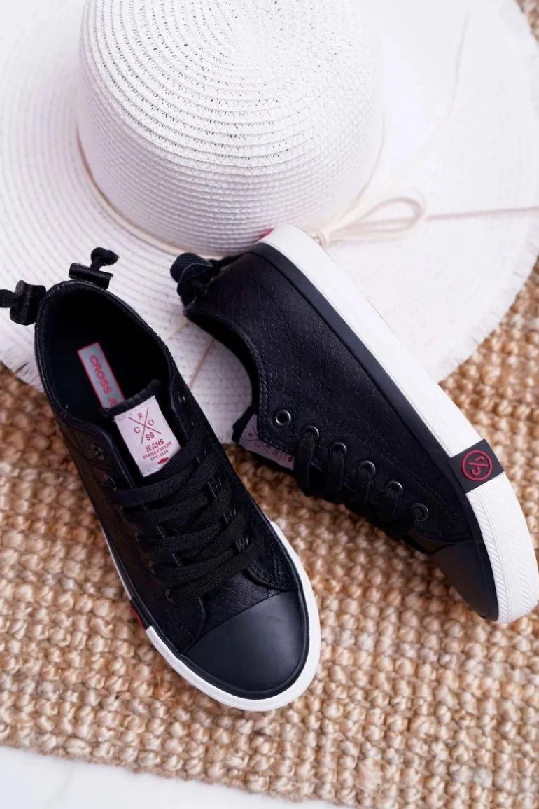 Trampki Damskie Cross Jeans Czarne DD2R4060