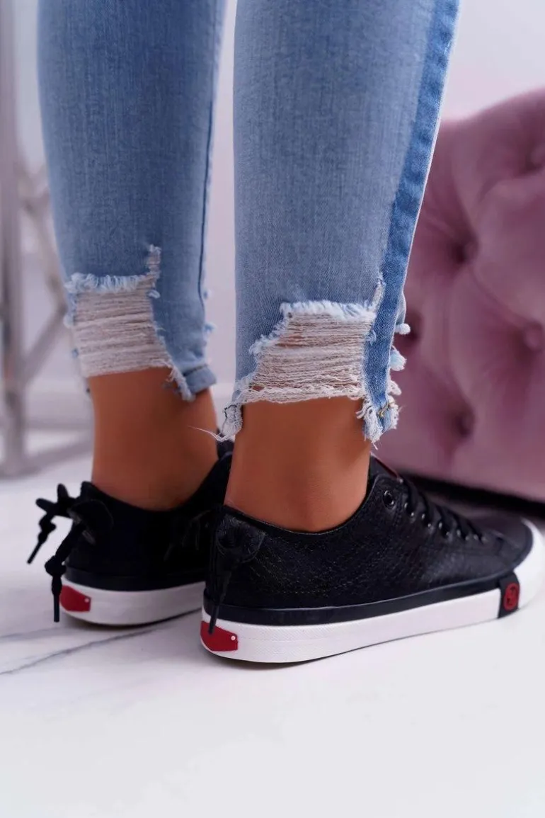 Trampki Damskie Cross Jeans Czarne DD2R4060