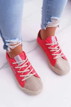 Trampki Damskie Cross Jeans Różowe DD2R4096