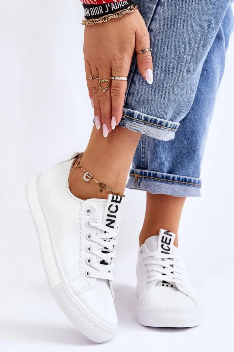 Trampki Damskie Klasyczne Białe Ville