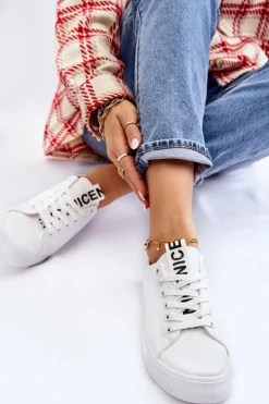 Trampki Damskie Klasyczne Białe Ville