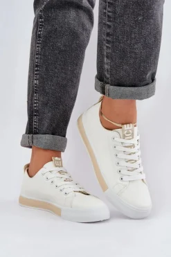 Trampki Damskie Klasyczne Złote Ville