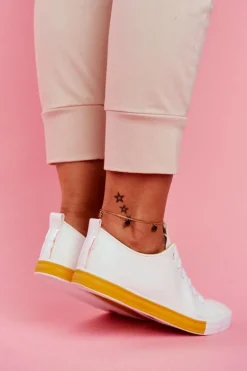 Trampki Damskie Klasyczne Żółte Ville