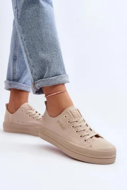 Trampki Damskie Materiałowe Beżowe Staneva