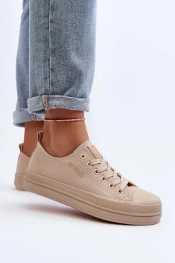 Trampki Damskie Materiałowe Beżowe Staneva