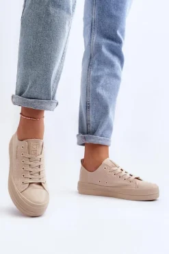 Trampki Damskie Materiałowe Beżowe Staneva