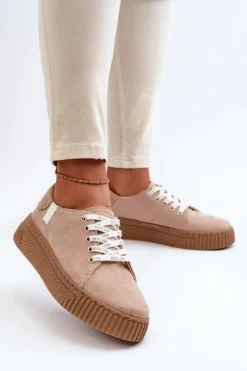 Trampki Damskie MEMORY FOAM SYSTEM BIG STAR NN276002 Ciemnobeżowe