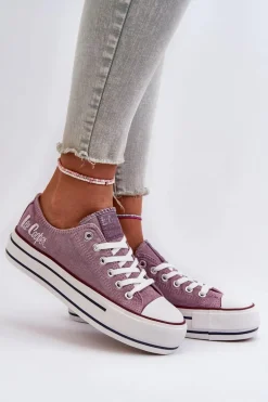 Trampki Damskie Na Grubej Podeszwie Lee Cooper LCW-24-31-2219 Fioletowe