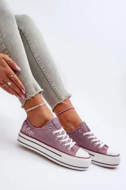 Trampki Damskie Na Grubej Podeszwie Lee Cooper LCW-24-31-2219 Fioletowe