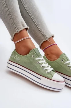Trampki Damskie Na Grubej Podeszwie Lee Cooper LCW-24-31-2217 Zielone