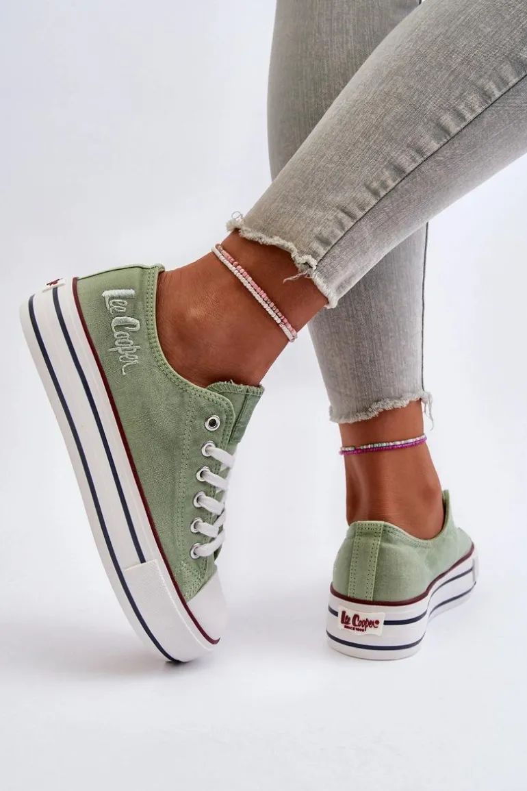 Trampki Damskie Na Grubej Podeszwie Lee Cooper LCW-24-31-2217 Zielone