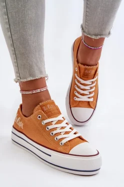 Trampki Damskie Na Grubej Podeszwie Lee Cooper LCW-24-31-2216 Pomarańczowe