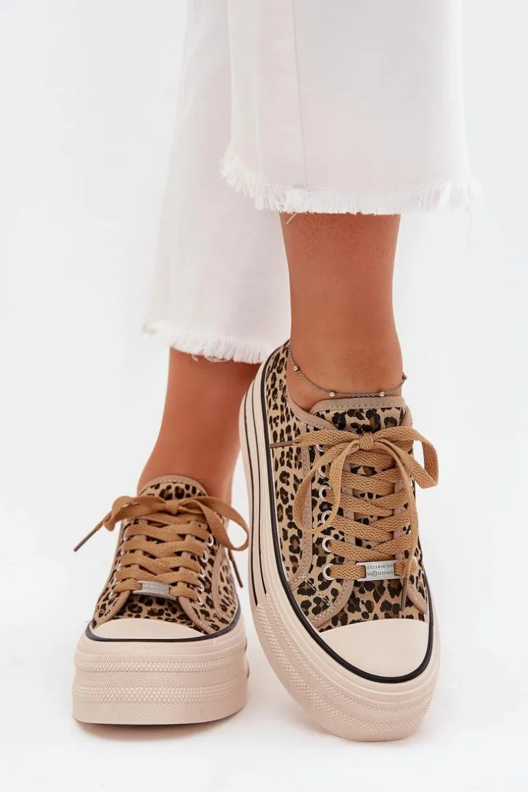 Trampki Damskie Na Masywnej Platformie Panterka Marinae