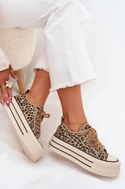 Trampki Damskie Na Masywnej Platformie Panterka Marinae