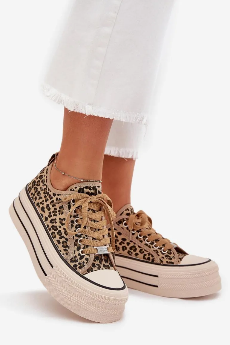 Trampki Damskie Na Masywnej Platformie Panterka Marinae