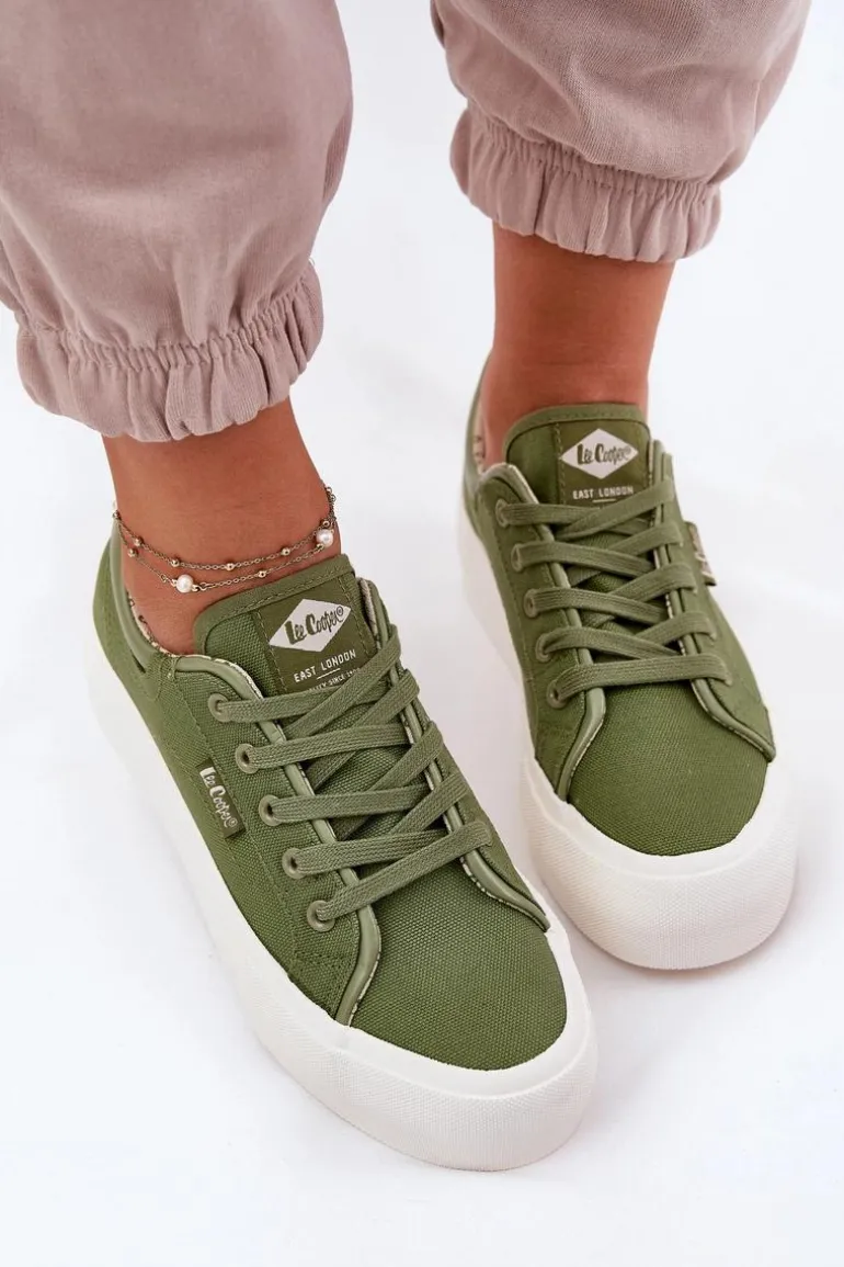 Trampki Damskie Na Platformie Lee Cooper LCW-25-31-3449L Zielone