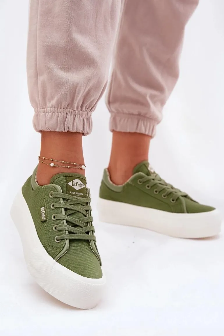 Trampki Damskie Na Platformie Lee Cooper LCW-25-31-3449L Zielone