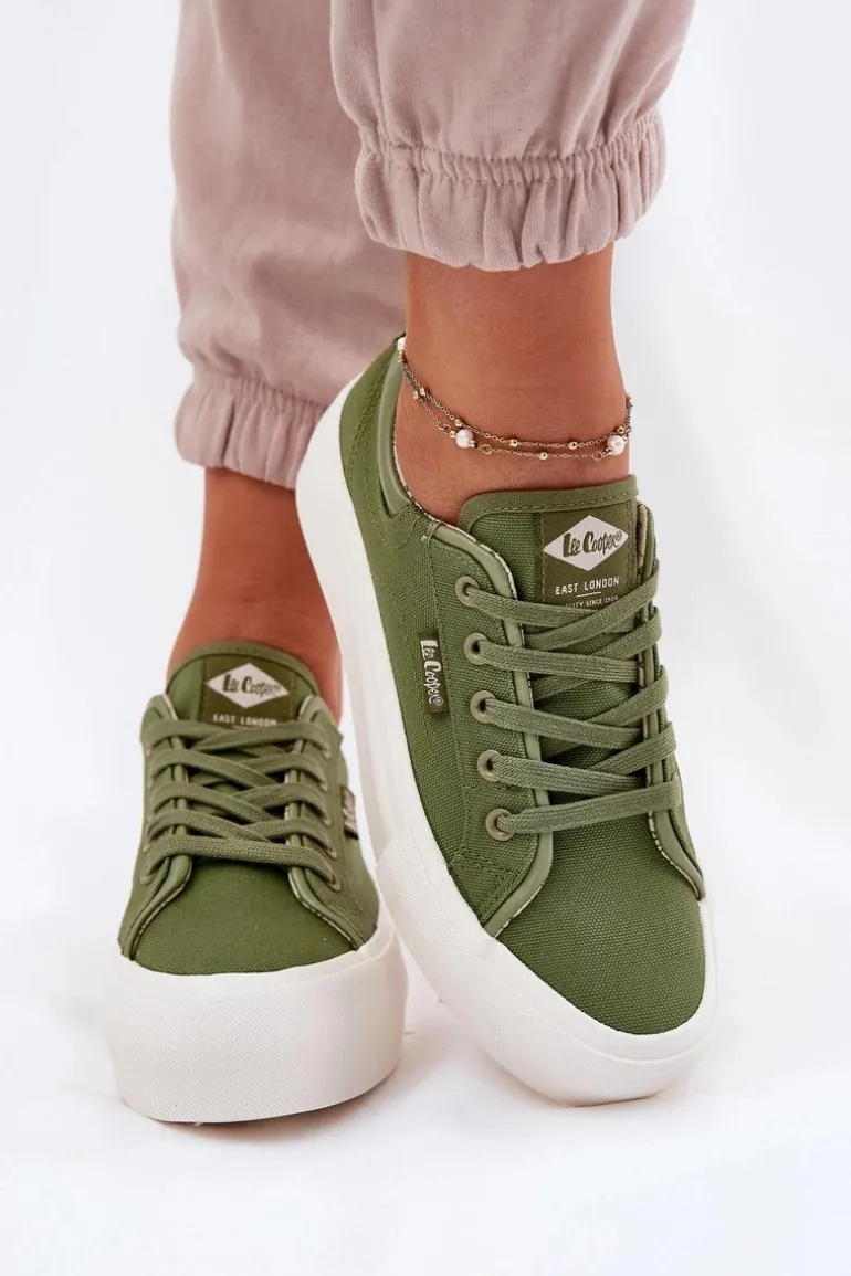 Trampki Damskie Na Platformie Lee Cooper LCW-25-31-3449L Zielone