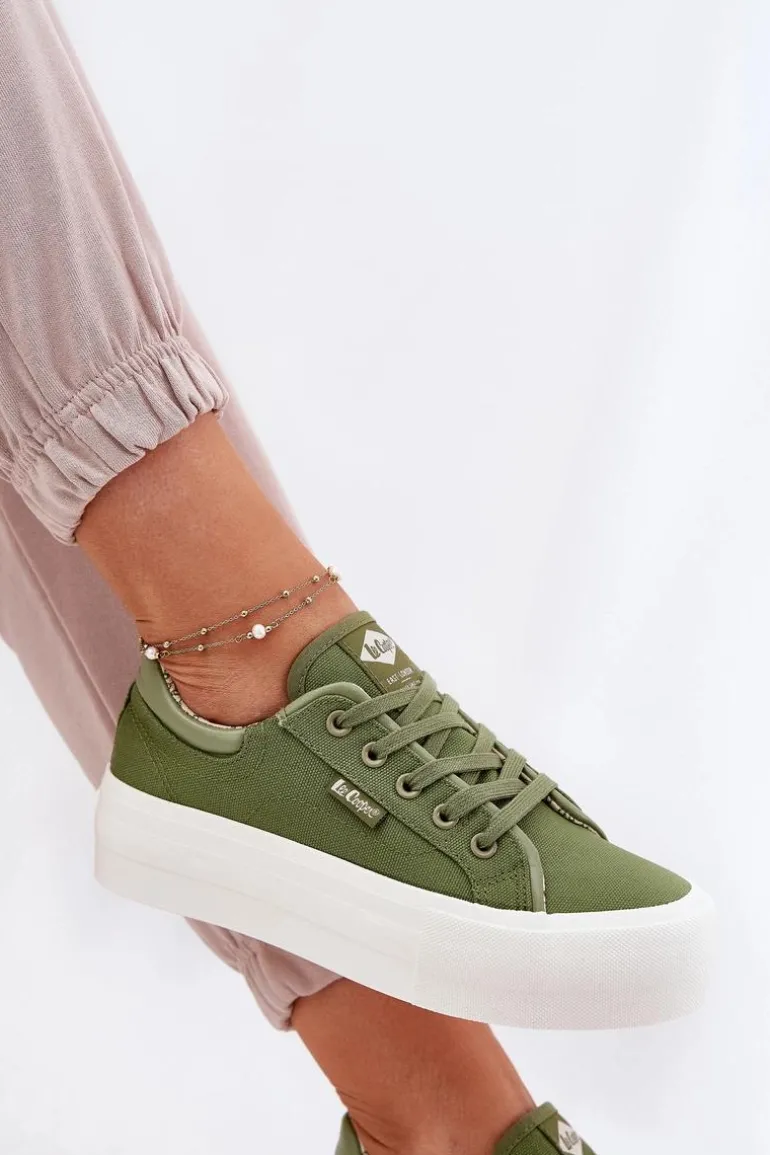 Trampki Damskie Na Platformie Lee Cooper LCW-25-31-3449L Zielone