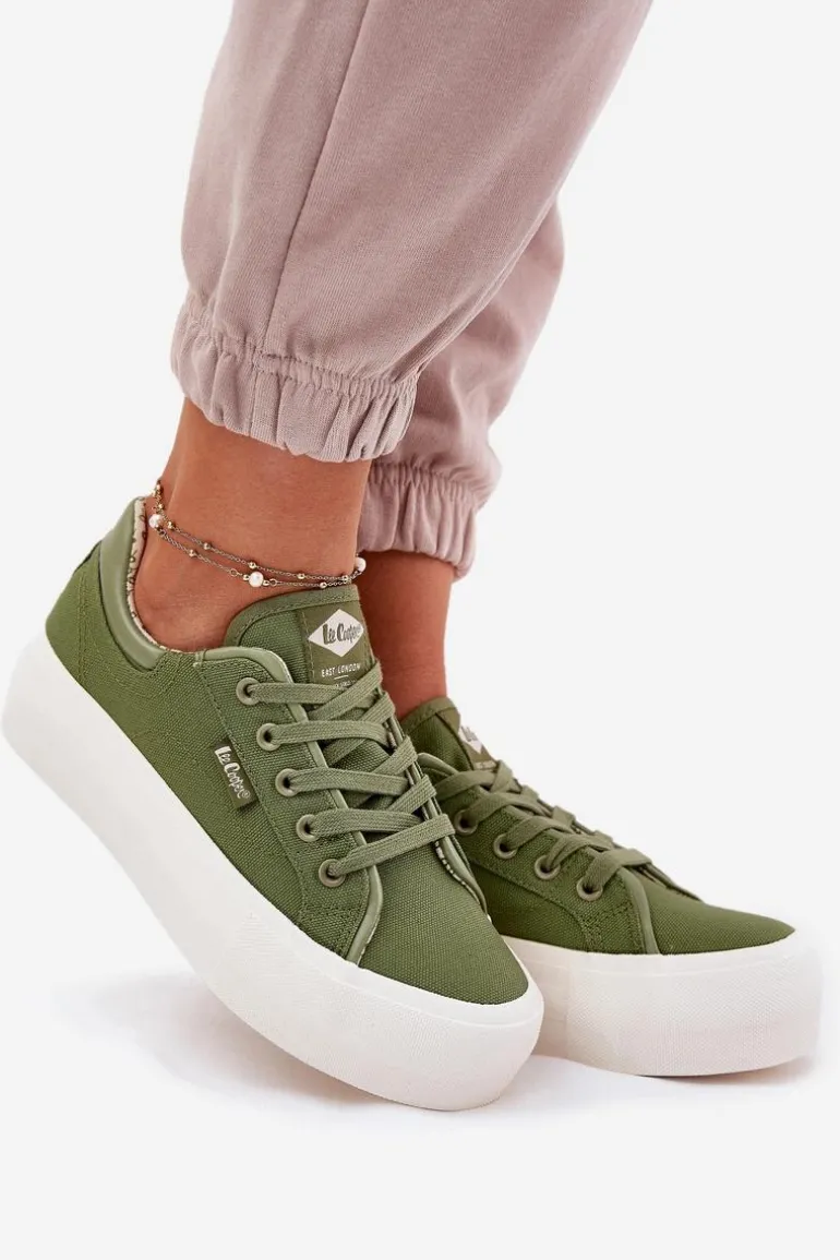 Trampki Damskie Na Platformie Lee Cooper LCW-25-31-3449L Zielone
