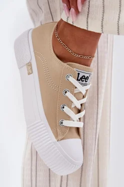 Trampki Damskie Na Platformie LEE ISLA C WOMEN LOW 50251001 Beżowe