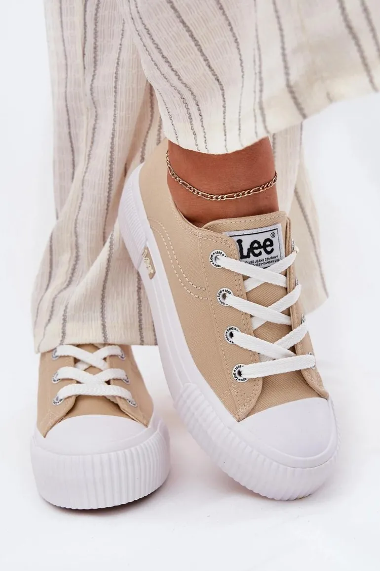 Trampki Damskie Na Platformie LEE ISLA C WOMEN LOW 50251001 Beżowe