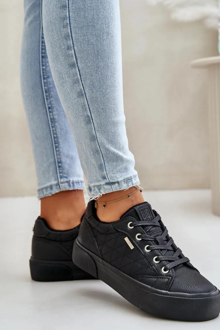 Trampki Damskie Na Platformie Ocieplane Big Star OO274A465 Czarne