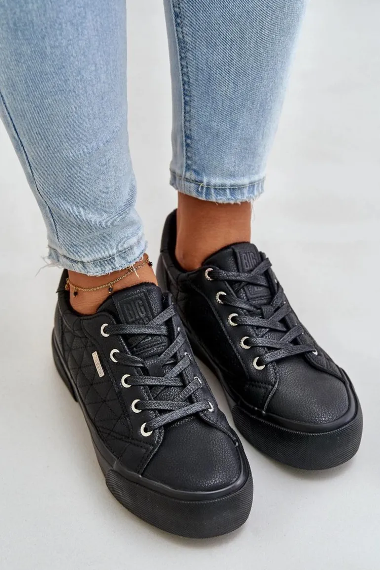 Trampki Damskie Na Platformie Ocieplane Big Star OO274A465 Czarne