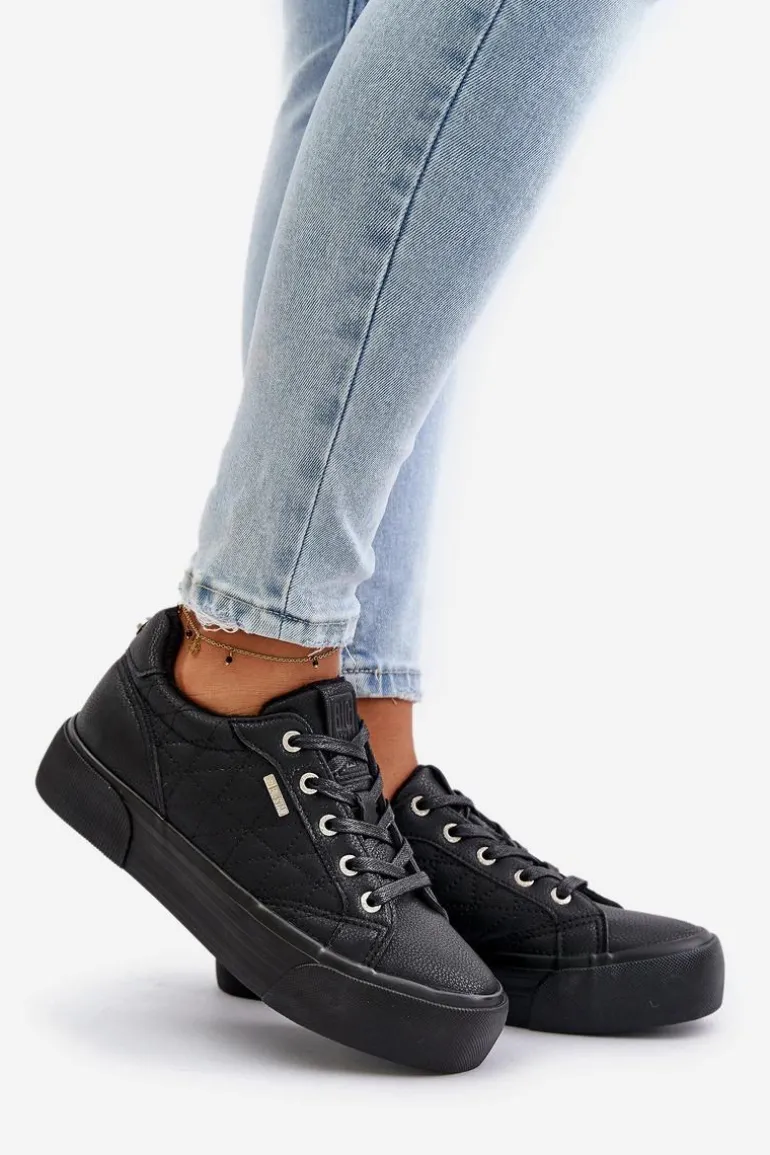 Trampki Damskie Na Platformie Ocieplane Big Star OO274A465 Czarne