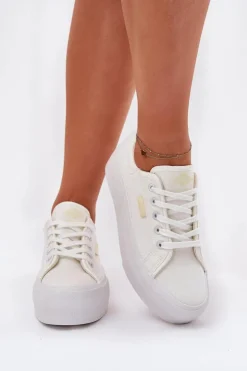 Trampki Damskie Na Platformie Lee Cooper LCW-25-31-3450L Białe