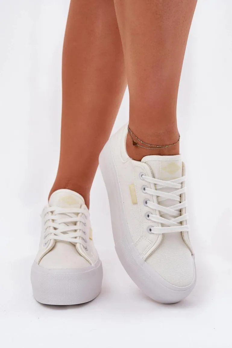Trampki Damskie Na Platformie Lee Cooper LCW-25-31-3450L Białe