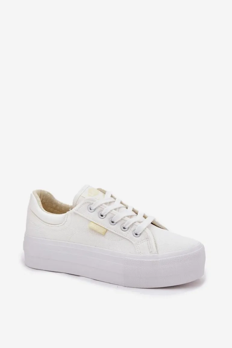 Trampki Damskie Na Platformie Lee Cooper LCW-25-31-3450L Białe