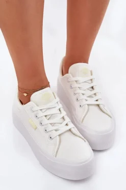 Trampki Damskie Na Platformie Lee Cooper LCW-25-31-3450L Białe