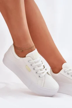 Trampki Damskie Na Platformie Lee Cooper LCW-25-31-3450L Białe