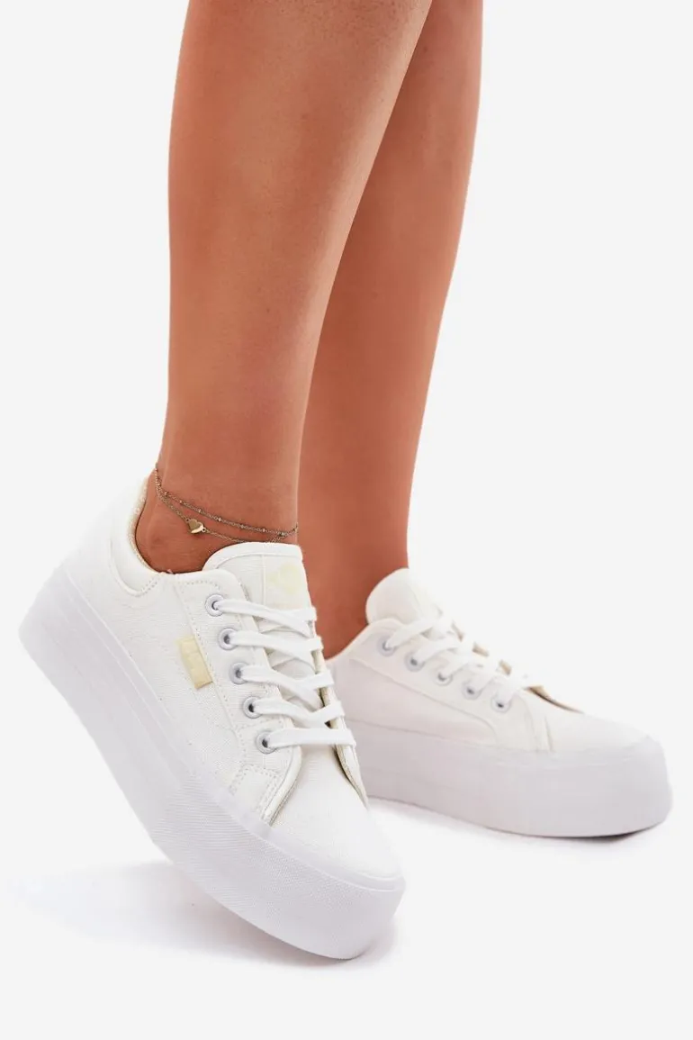 Trampki Damskie Na Platformie Lee Cooper LCW-25-31-3450L Białe