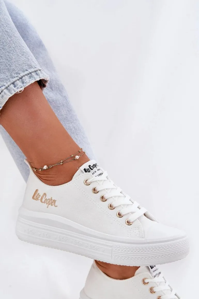 Trampki Damskie Na Platformie Lee Cooper LCW-24-44-2462L Białe
