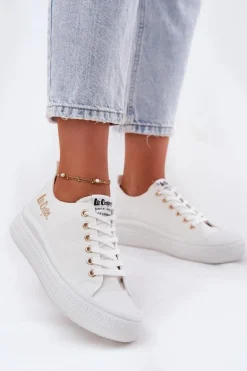 Trampki Damskie Na Platformie Lee Cooper LCW-24-44-2462L Białe