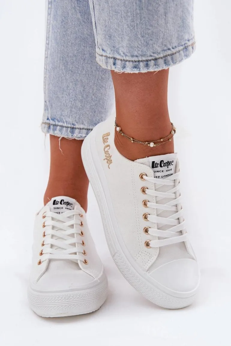 Trampki Damskie Na Platformie Lee Cooper LCW-24-44-2462L Białe