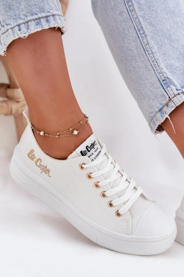 Trampki Damskie Na Platformie Lee Cooper LCW-24-44-2462L Białe