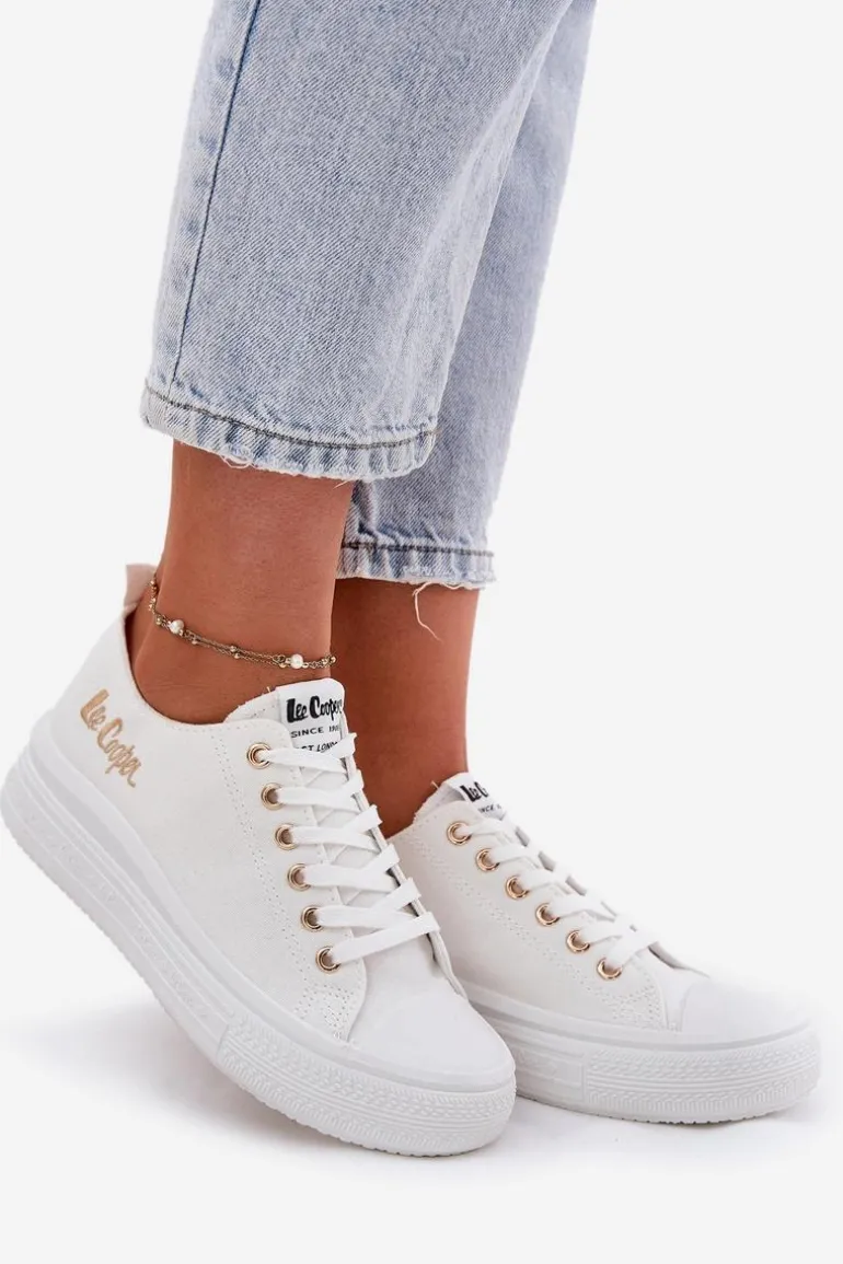 Trampki Damskie Na Platformie Lee Cooper LCW-24-44-2462L Białe