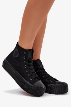Trampki Damskie Na Platformie Big Star RR274742 Czarne