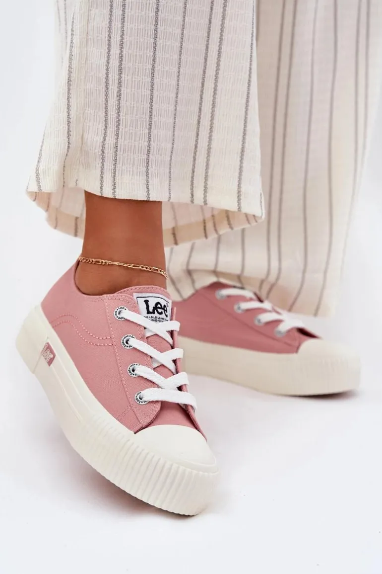Trampki Damskie Na Platformie LEE ISLA C WOMEN LOW 50251001 Różowe