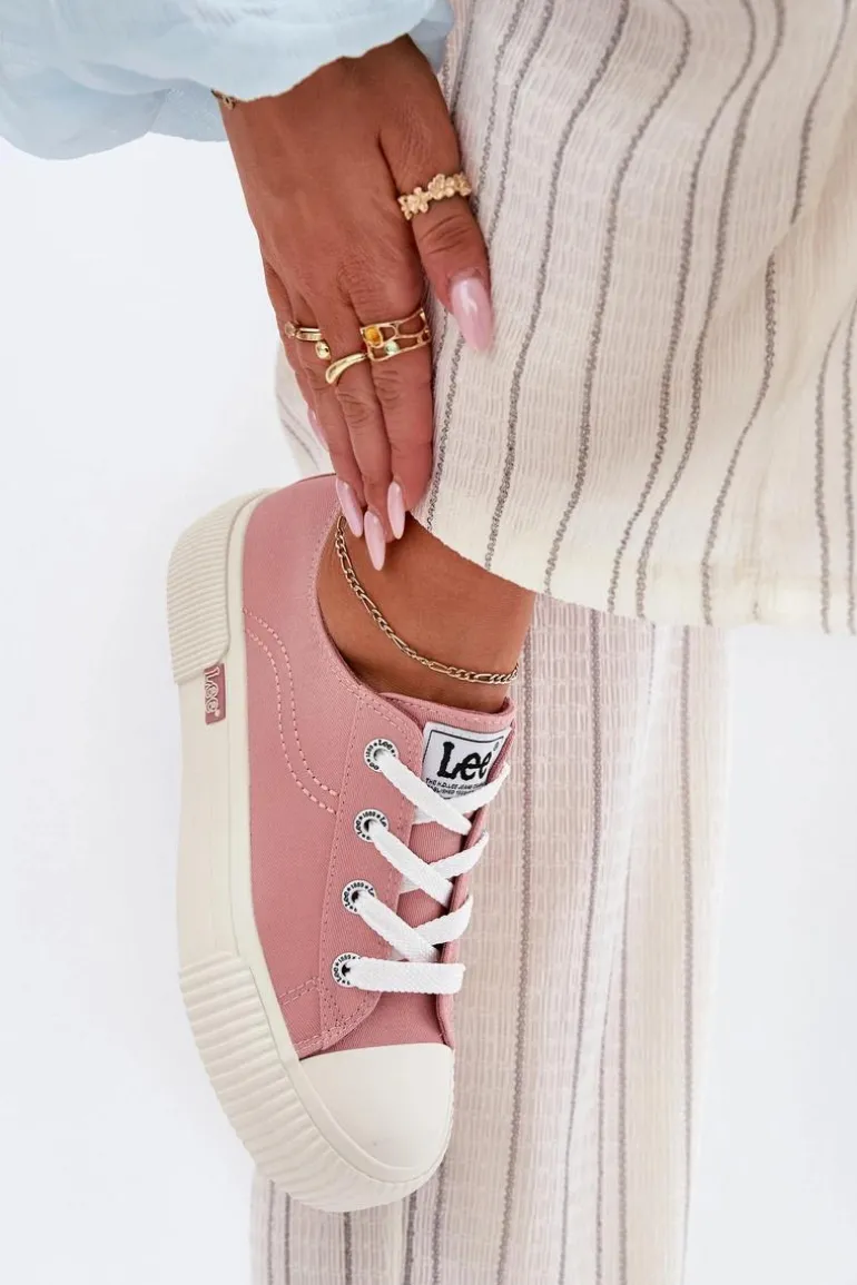 Trampki Damskie Na Platformie LEE ISLA C WOMEN LOW 50251001 Różowe