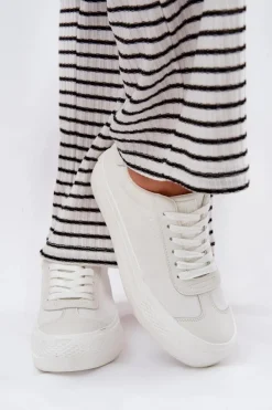 Trampki Damskie Na Platformie Big Star RR274337 Białe