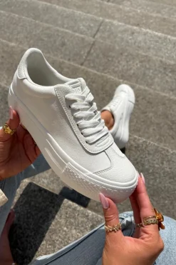 Trampki Damskie Na Platformie Big Star RR274337 Białe