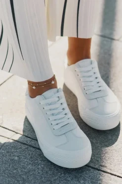 Trampki Damskie Na Platformie Big Star RR274337 Białe