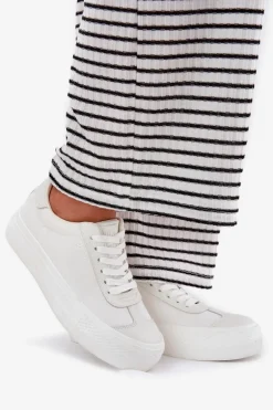 Trampki Damskie Na Platformie Big Star RR274337 Białe